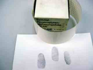 Spezialfolie zum Abziehen der Fingerspuren