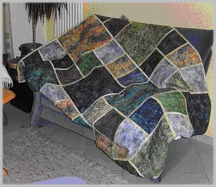 Quilt as you Go (blau/gr&uuml;n - Vorderseite)