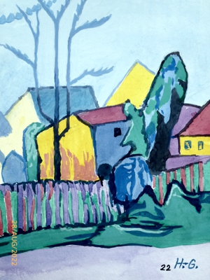 Dorf gemalt
