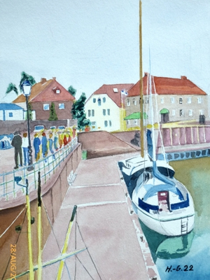 Hooksieler Hafen gemalt