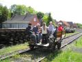 Fahrt mit der Draisine im Eisenbahnmuseum Norden