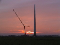 Bauarbeiten Windpark 2001