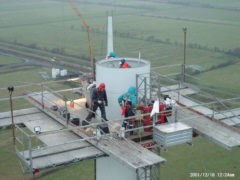 Bauarbeiten Windpark 2001