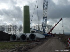 Bauarbeiten Windpark 2001