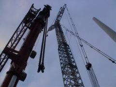Bauarbeiten Windpark 2001