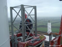 Bauarbeiten Windpark 2001