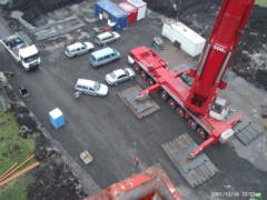 Bauarbeiten Windpark 2001